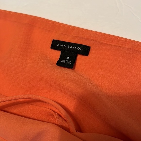 Ann Taylor orange spaghetti string lined shell medium - Picture 3 of 7